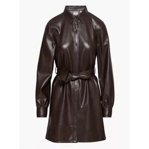 Aritzia Wilfred Caroline Leather Dress Size XS Brown